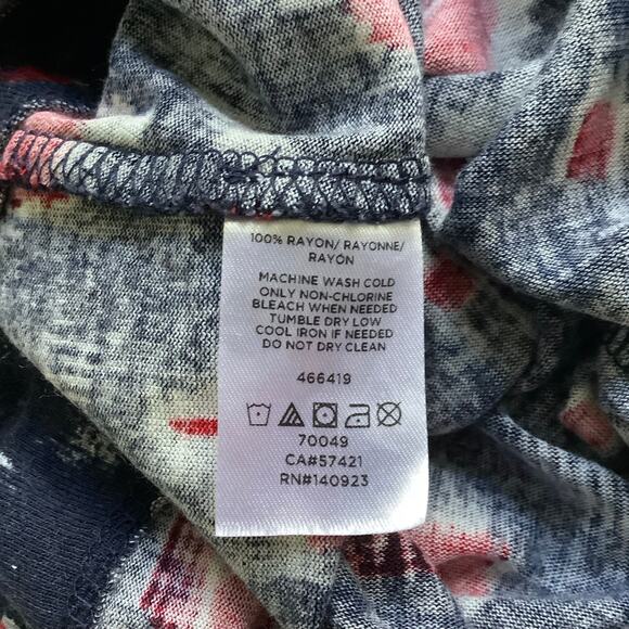 LOFT Blue Red Inkatha Print A-Line Swing Mini Dress XS - Picture 6 of 6